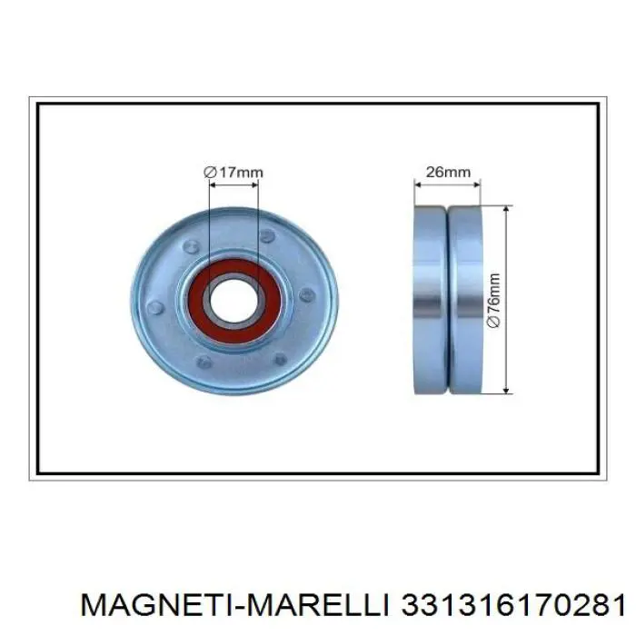 331316170281 Magneti Marelli polea tensora, correa poli v