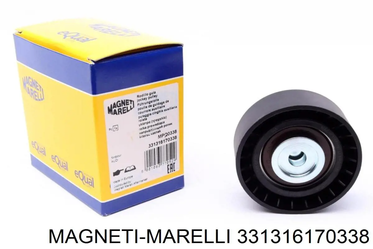 331316170338 Magneti Marelli polea inversión / guía, correa poli v