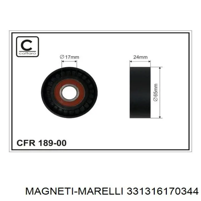 Polea tensora correa poli V 331316170344 Magneti Marelli