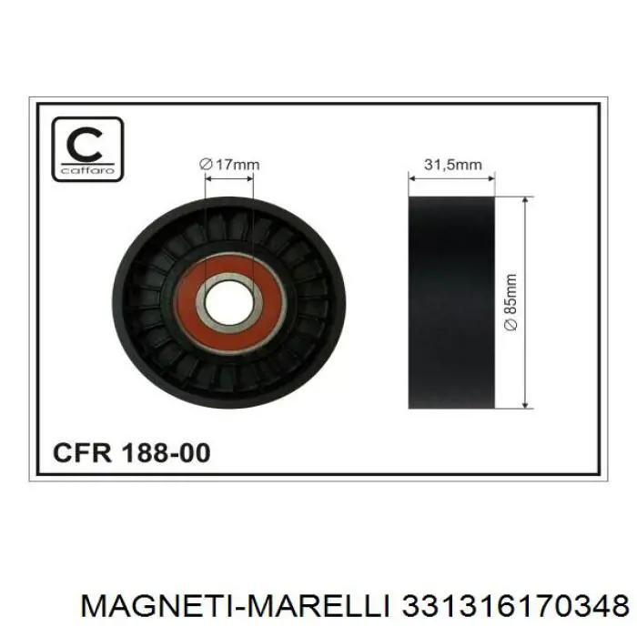 Polea tensora correa poli V 331316170348 Magneti Marelli