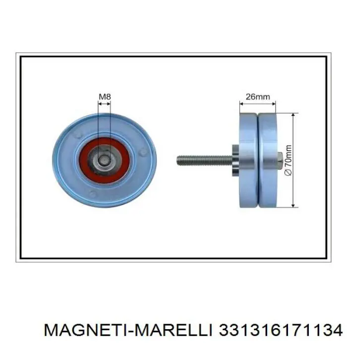 331316171134 Magneti Marelli polea inversión / guía, correa poli v