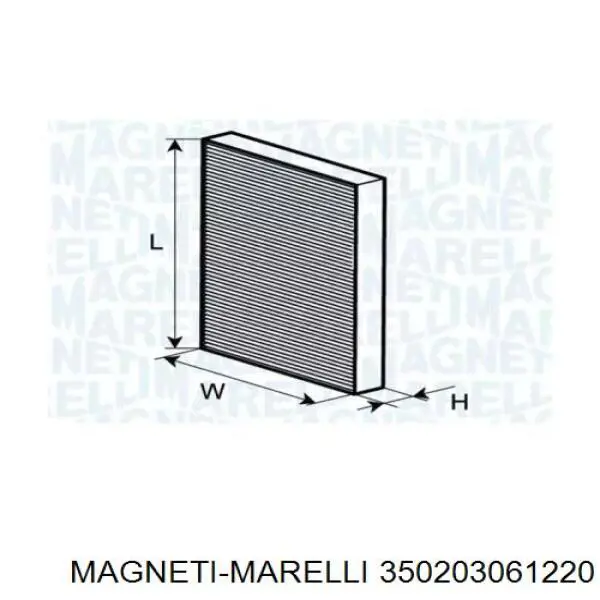 Comprar 350203061220 Magneti Marelli Filtro de aire del habitáculo