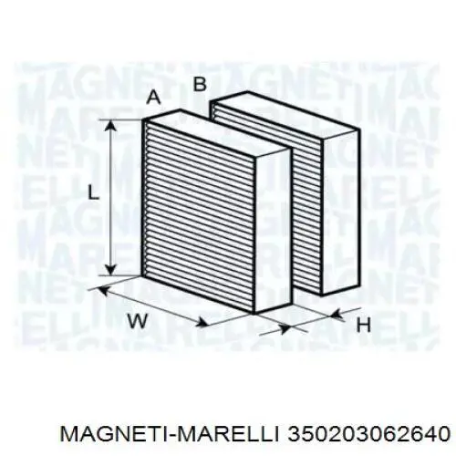 Filtro de cabina Magneti Marelli 350203062640 precio, desde 21,83 USD