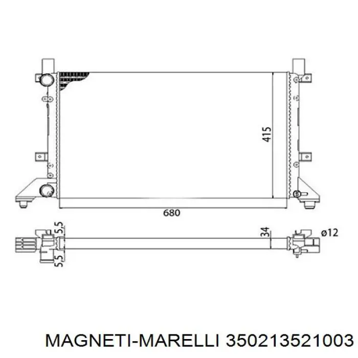 350213521003 Magneti Marelli radiador refrigeración del motor