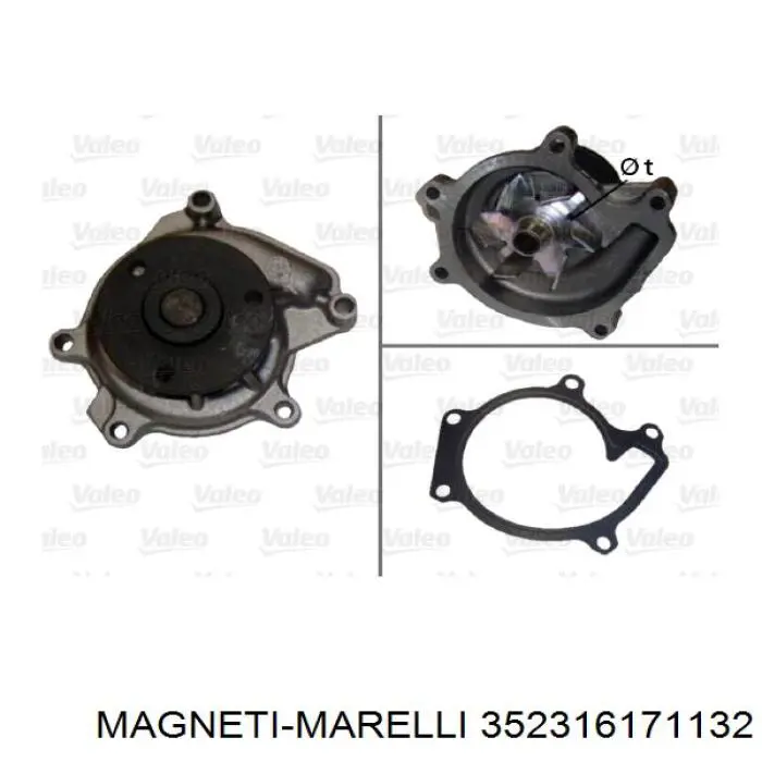 Bomba de agua MAGNETI MARELLI 352316171132