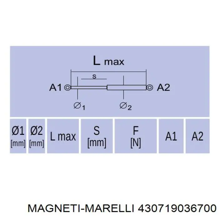 430719036700 Magneti Marelli Amortiguador de porton