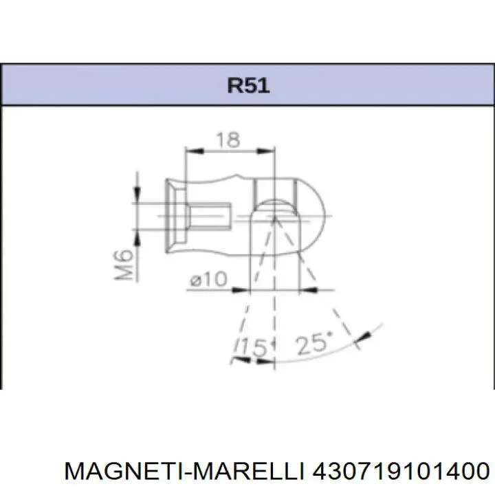 430719101400 Magneti Marelli amortiguador de maletero