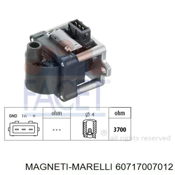 60717007012 Magneti Marelli bobina de encendido