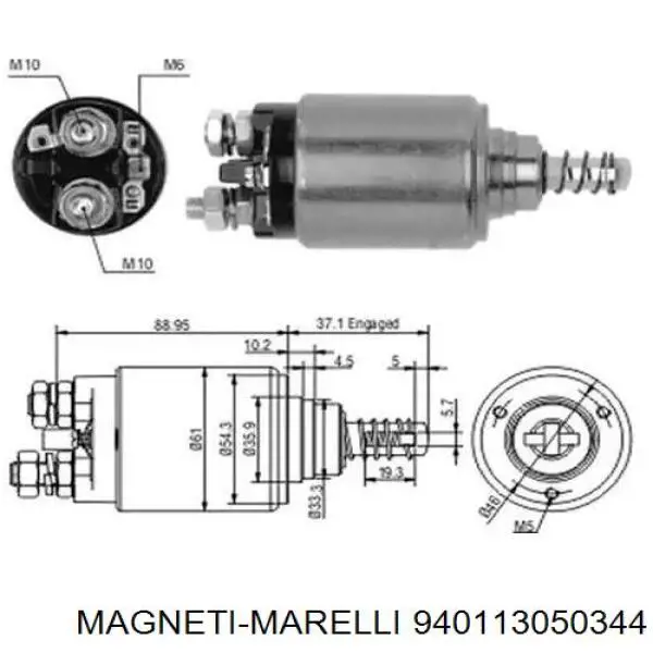 Solenoide de arranque 940113050344 Magneti Marelli
