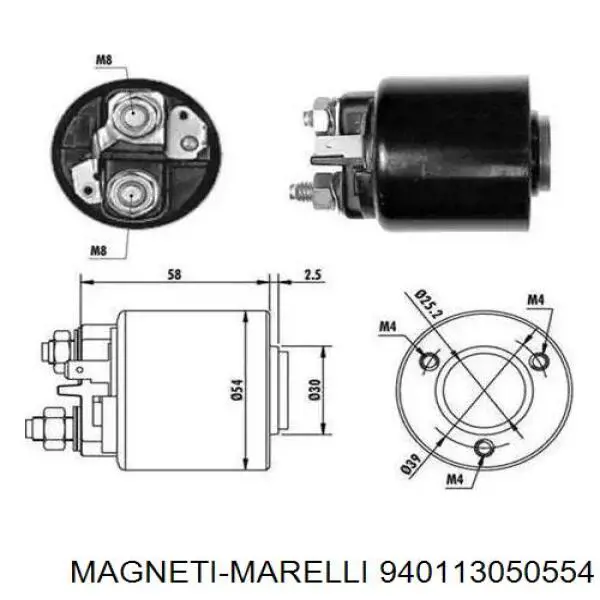 Solenoide de arranque 583680 Peugeot/Citroen