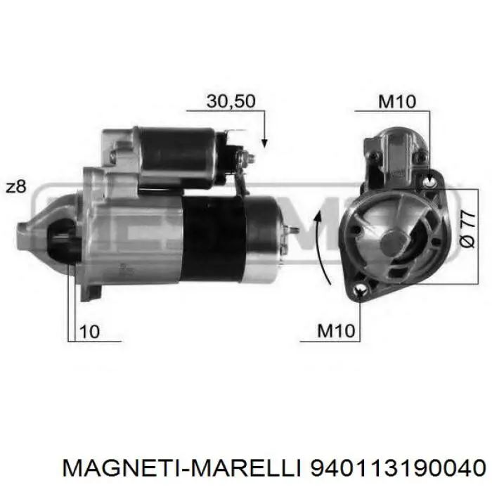 940113190040 Magneti Marelli escobilla de carbón, arrancador