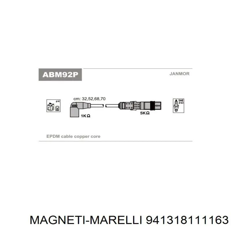 941318111163 Magneti Marelli juego de cables de encendido