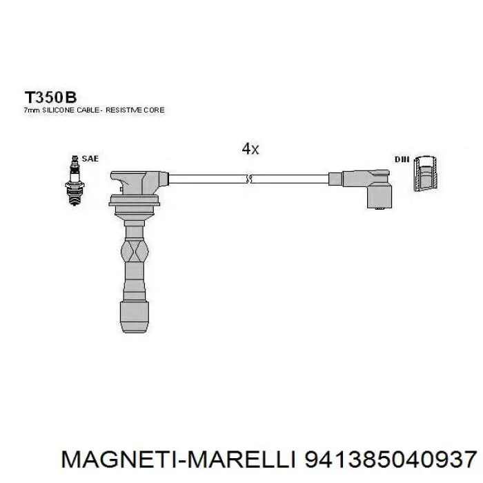 941385040937 Magneti Marelli juego de cables de encendido