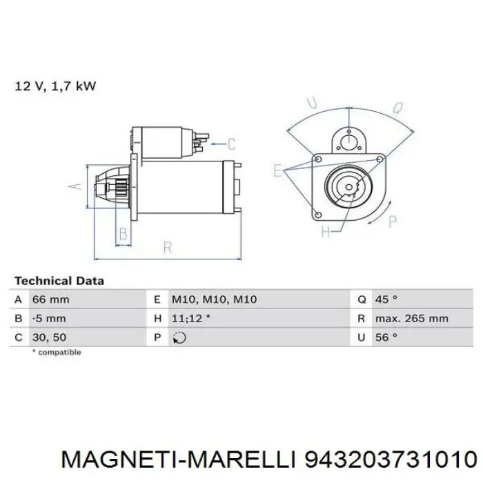 943203731010 Magneti Marelli motor de arranque