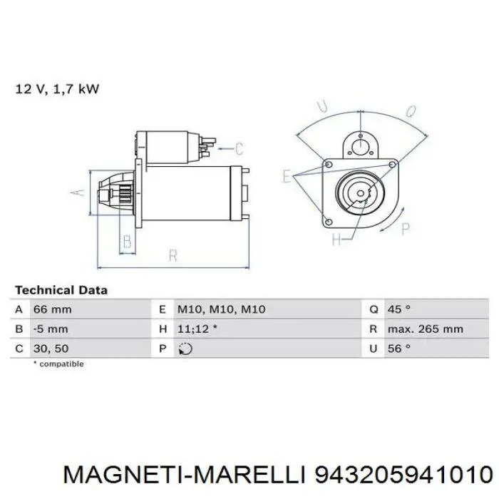 943205941010 Magneti Marelli motor de arranque