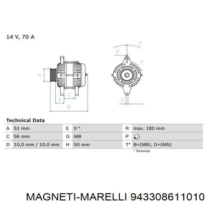 943308611010 Magneti Marelli Alternador de coche
