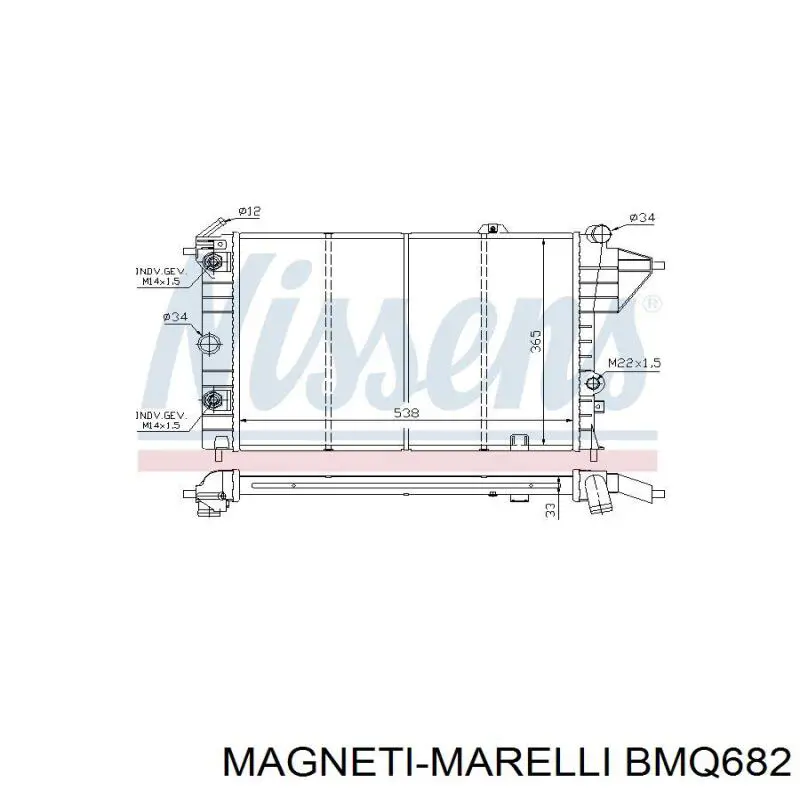 BMQ682 Magneti Marelli radiador refrigeración del motor