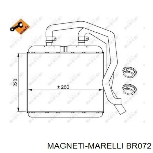 BR072 Magneti Marelli radiador de calefacción