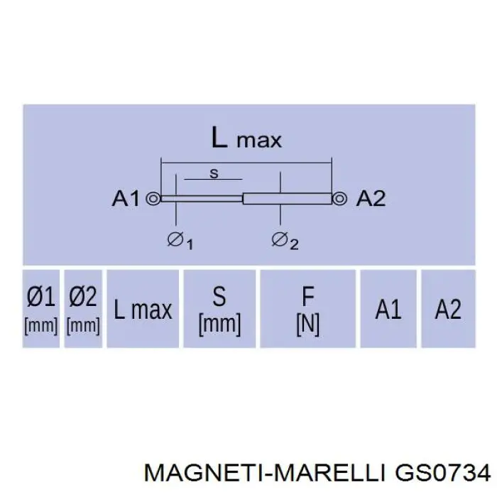 GS0734 Magneti Marelli amortiguador maletero