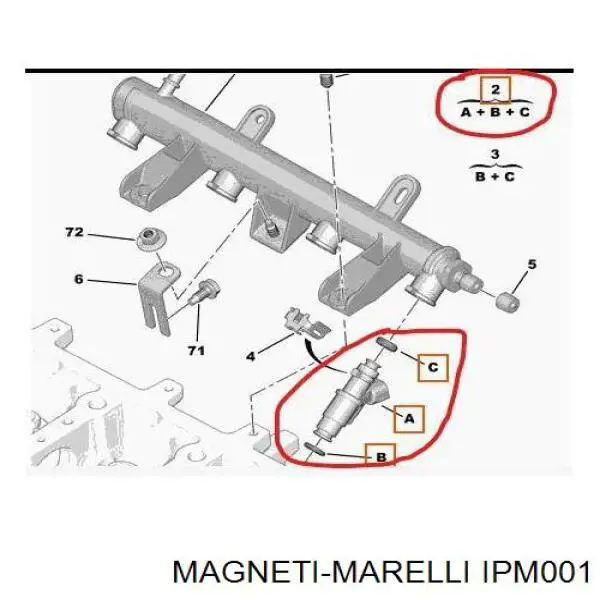 IPM001 Magneti Marelli inyector de combustible