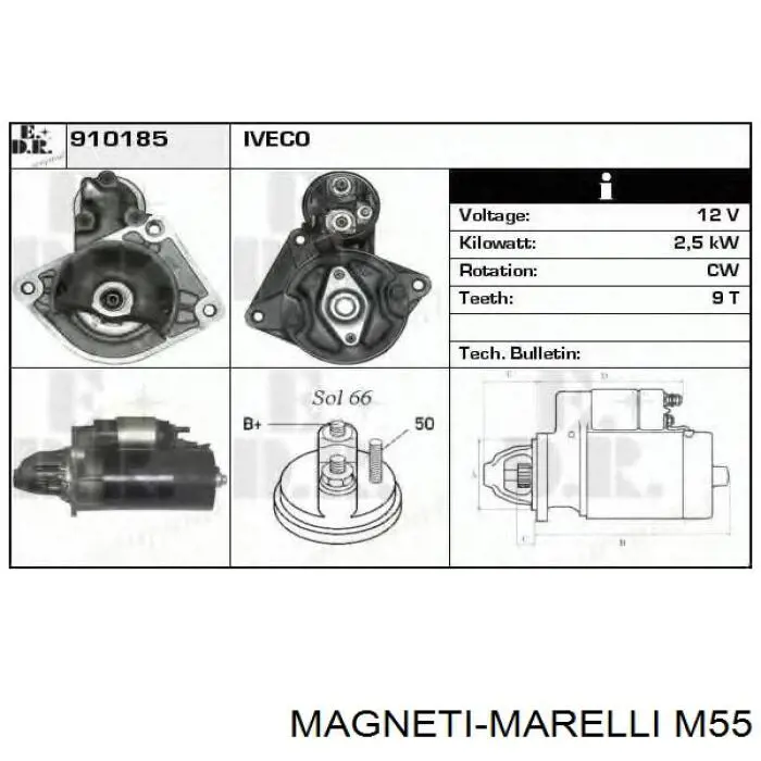 Escobilla del limpiaparabrisas del lado del conductor M55 Magneti Marelli