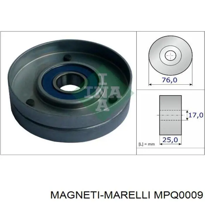 MPQ0009 Magneti Marelli Polea guía correa poli V