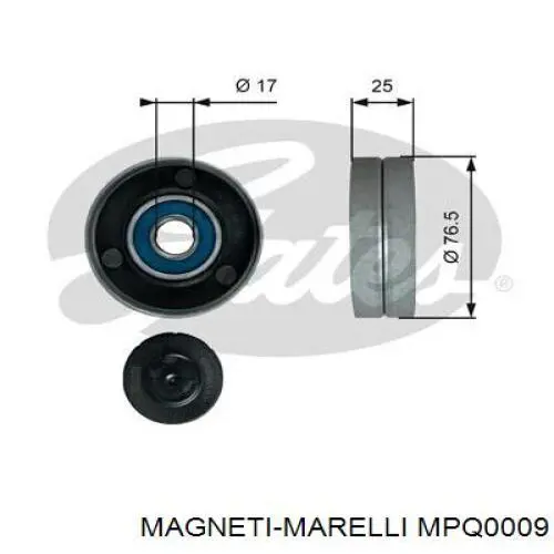 MPQ0009 Magneti Marelli polea inversión / guía, correa poli v