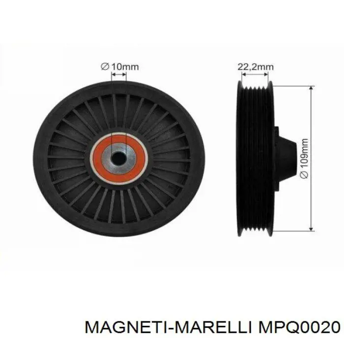 MPQ0020 Magneti Marelli polea inversión / guía, correa poli v