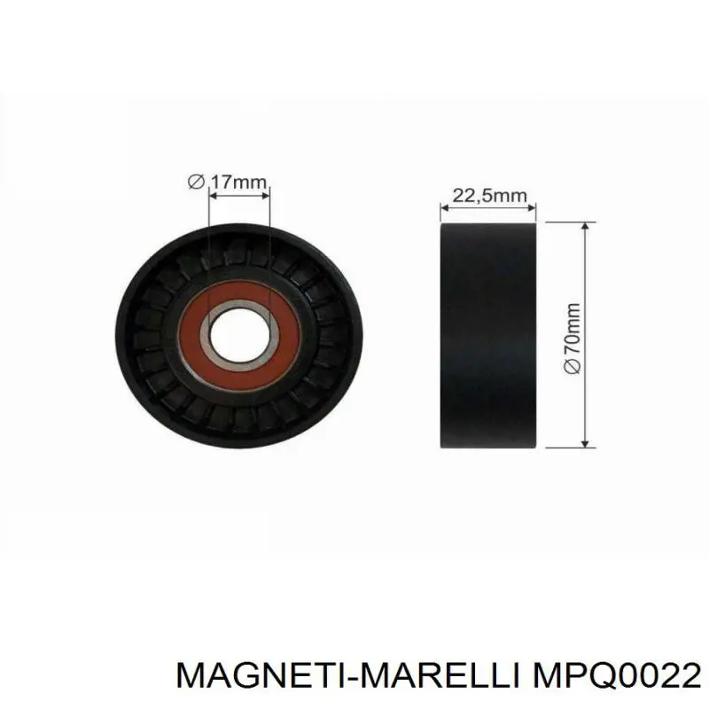 MPQ0022 Magneti Marelli polea inversión / guía, correa poli v