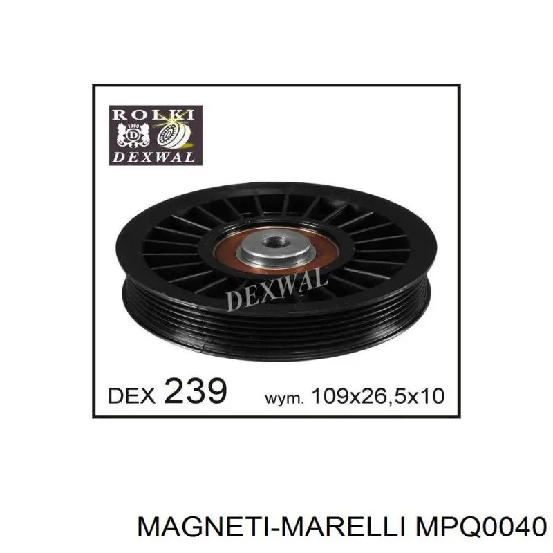 Polea inversión / guía, correa poli V MPQ0040 Magneti Marelli
