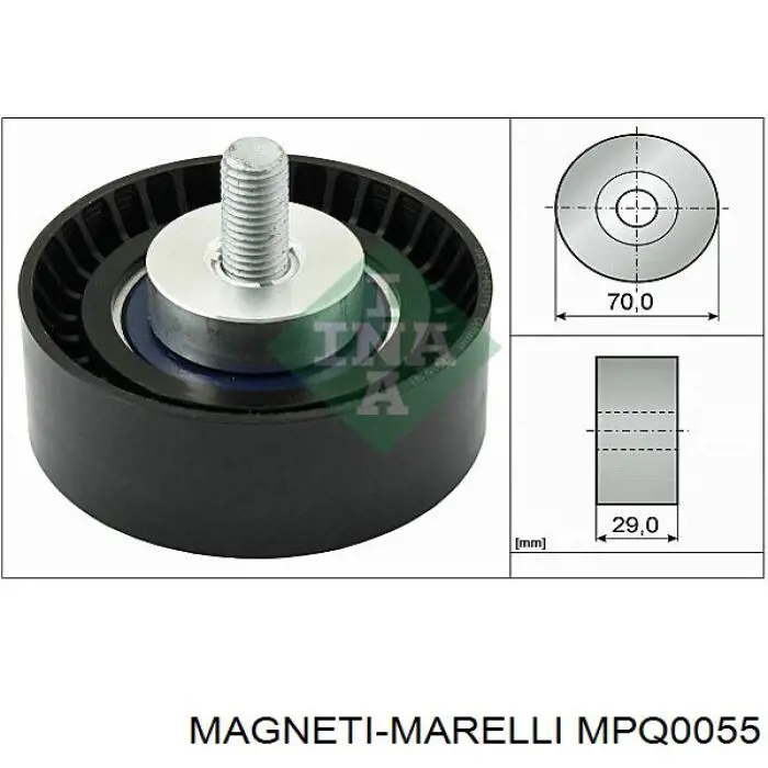 MPQ0055 Magneti Marelli polea inversión / guía, correa poli v