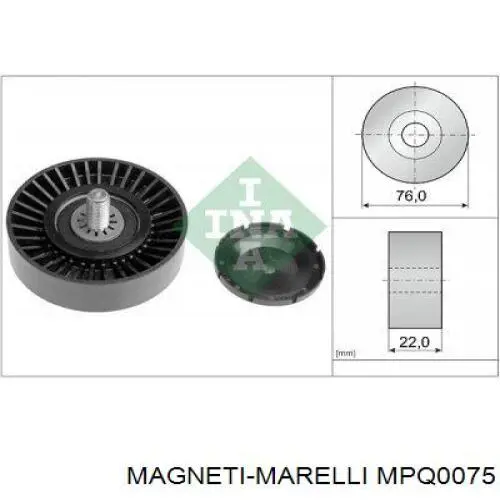 MPQ0075 Magneti Marelli polea inversión / guía, correa poli v