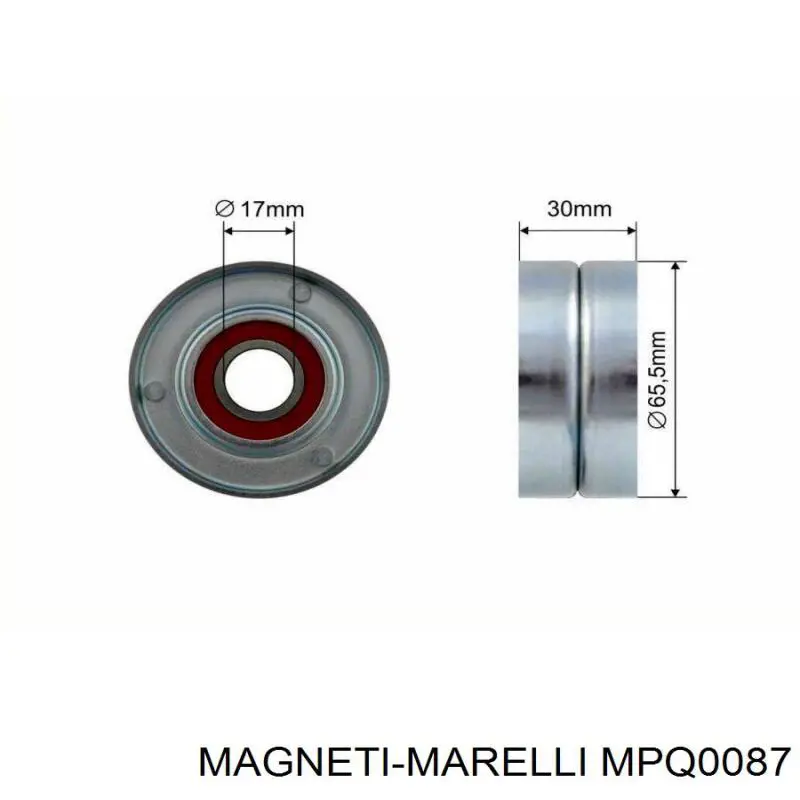 MPQ0087 Magneti Marelli rodillo, correa trapecial poli v