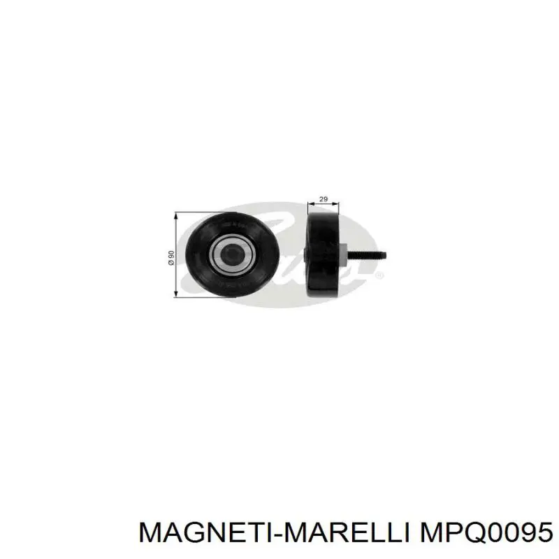 Polea inversión / guía, correa poli V MPQ0095 Magneti Marelli