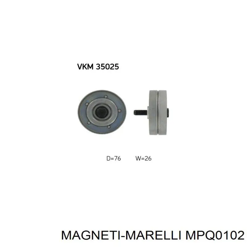 Polea tensora correa poli V MPQ0102 Magneti Marelli