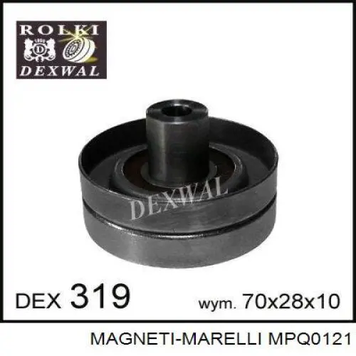 MPQ0121 Magneti Marelli polea inversión / guía, correa poli v