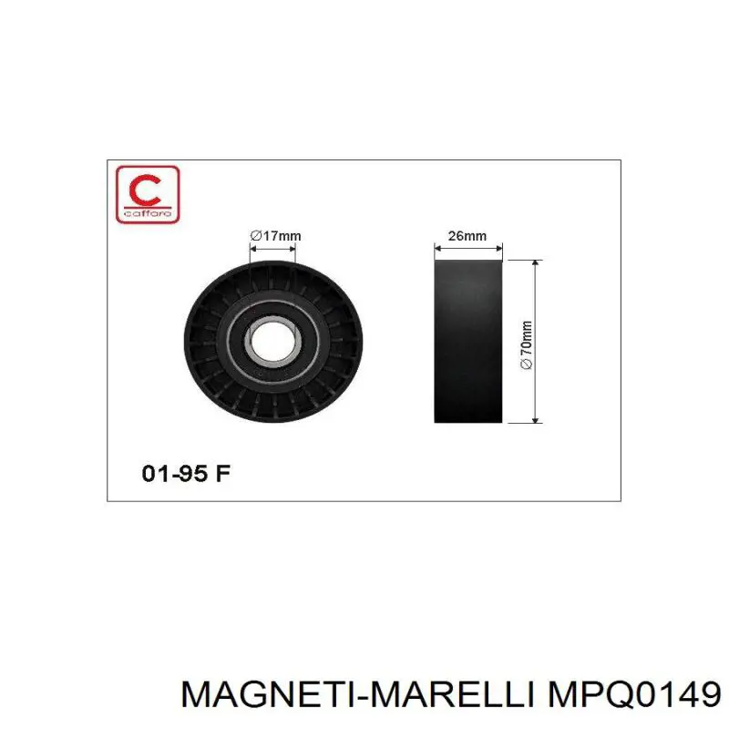 MPQ0149 Magneti Marelli polea inversión / guía, correa poli v