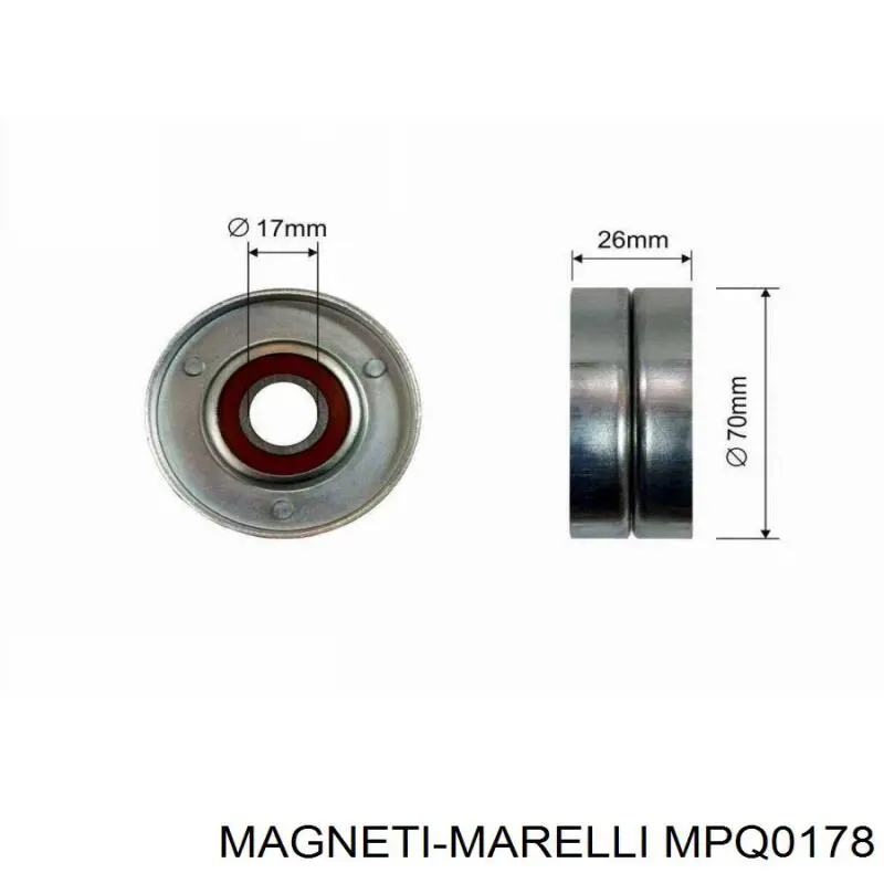 MPQ0178 Magneti Marelli rodillo, correa trapecial poli v