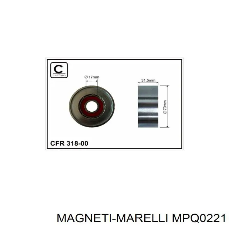 MPQ0221 Magneti Marelli tensor de correa, correa poli v