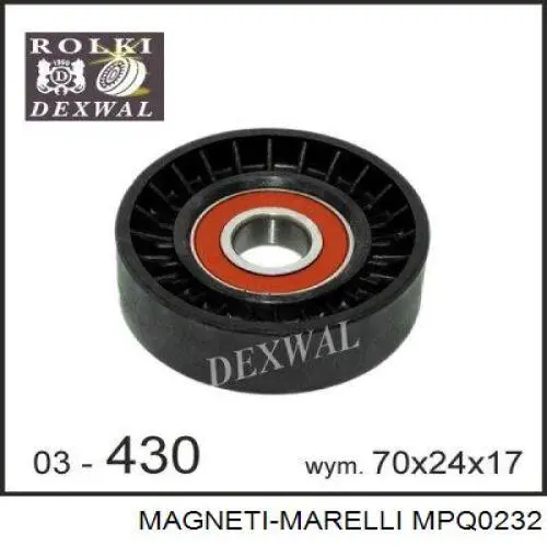 MPQ0232 Magneti Marelli rodillo, correa trapecial poli v