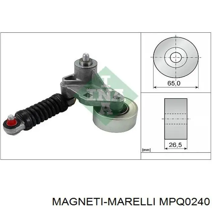 MPQ0240 Magneti Marelli rodillo, correa trapecial poli v