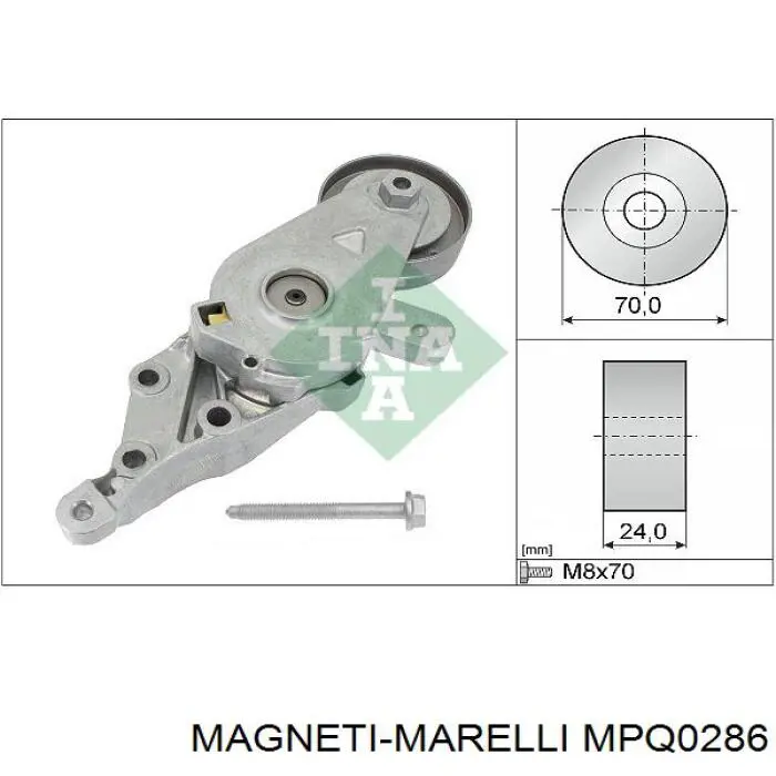 MPQ0286 Magneti Marelli rodillo, correa trapecial poli v