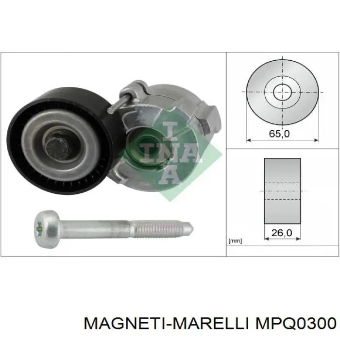 MPQ0300 Magneti Marelli tensor de correa, correa poli v