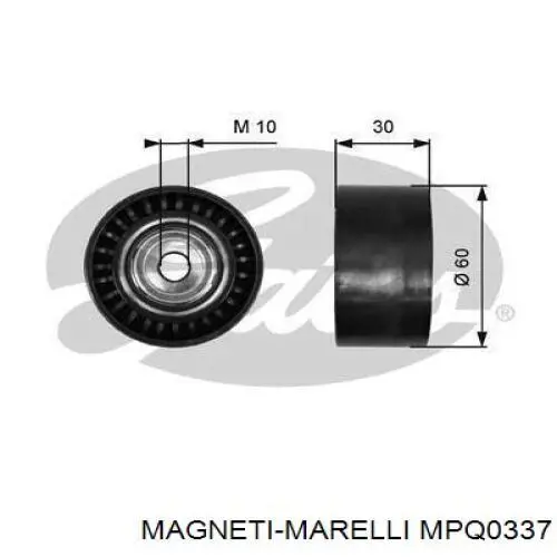 MPQ0337 Magneti Marelli polea inversión / guía, correa poli v