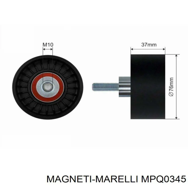 MPQ0345 Magneti Marelli polea inversión / guía, correa poli v