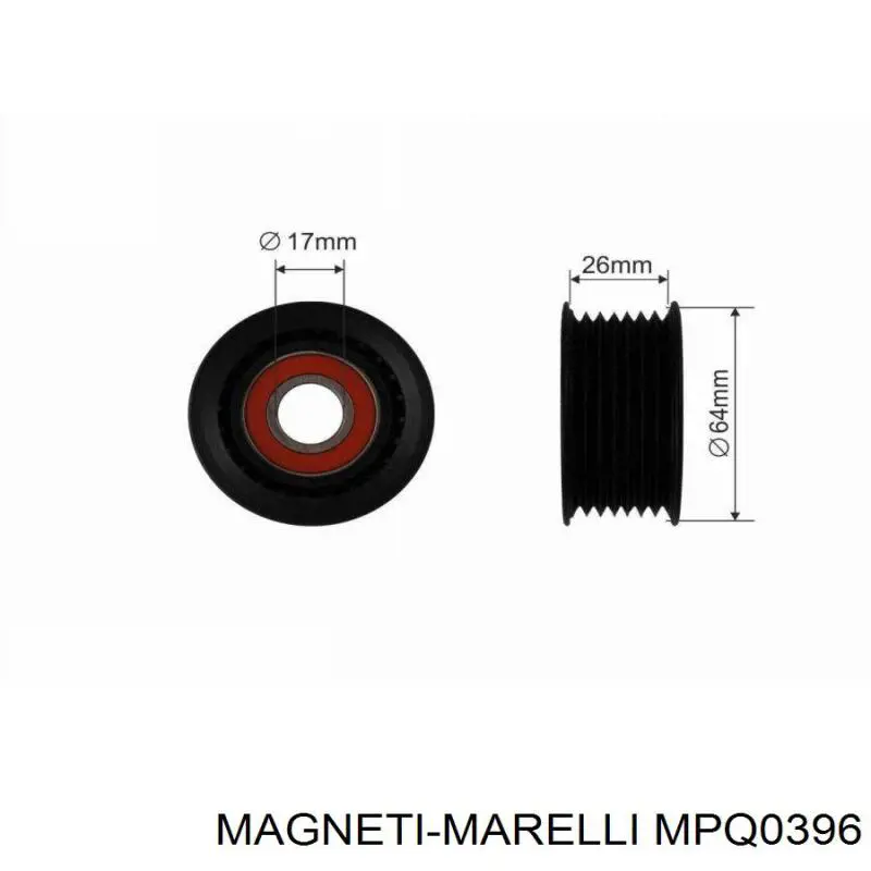 MPQ0396 Magneti Marelli tensor de correa, correa poli v