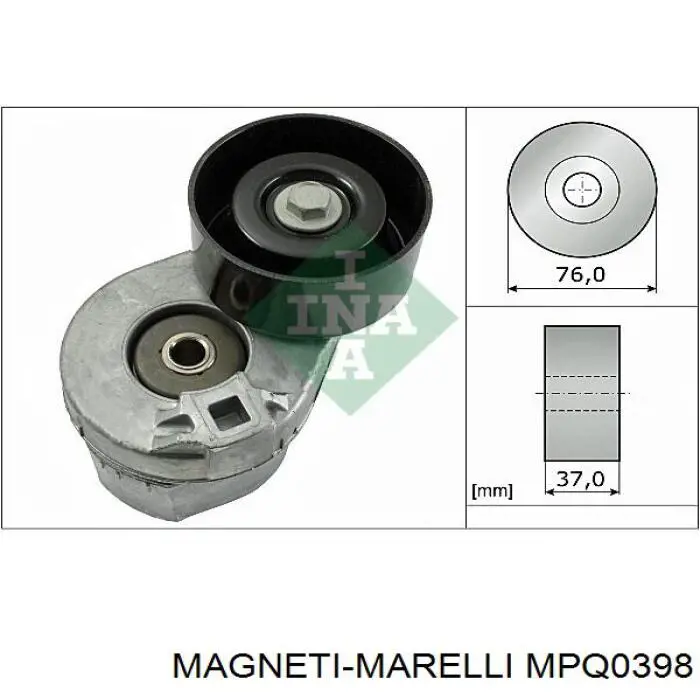 MPQ0398 Magneti Marelli rodillo, correa trapecial poli v