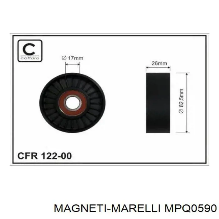 MPQ0590 Magneti Marelli polea inversión / guía, correa poli v