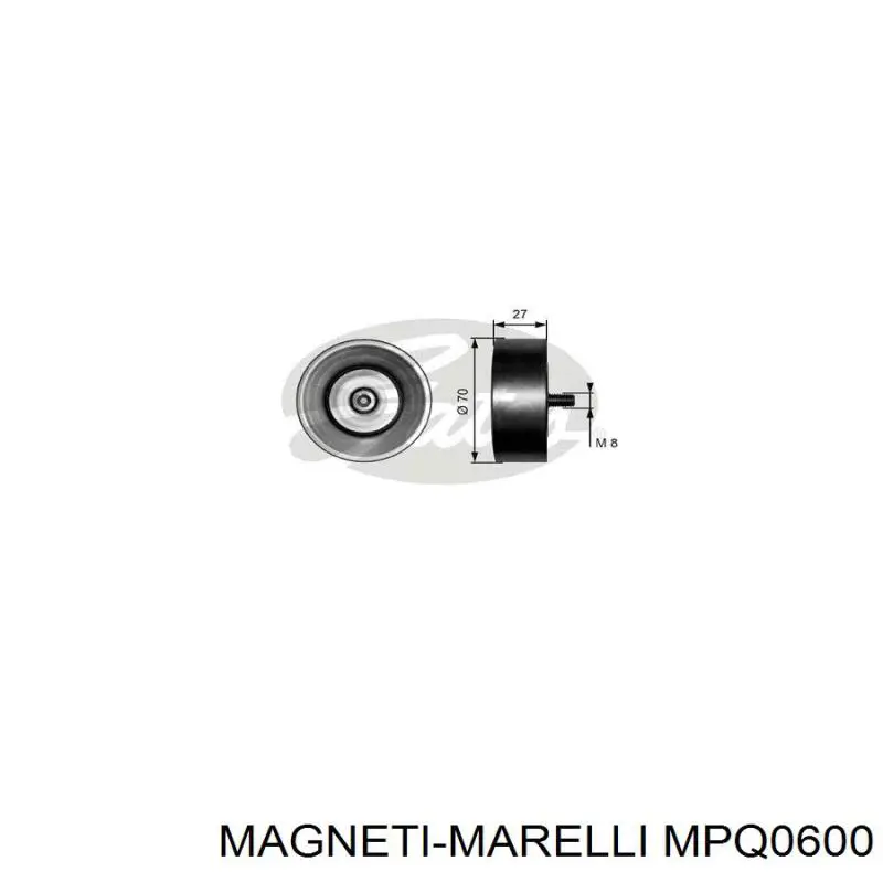 MPQ0600 Magneti Marelli polea inversión / guía, correa poli v