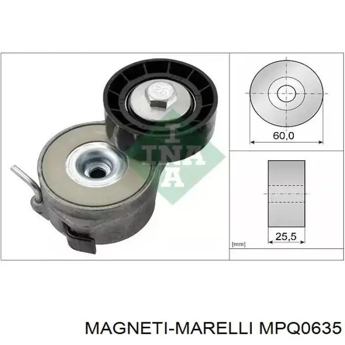 MPQ0635 Magneti Marelli tensor de correa, correa poli v